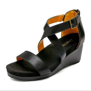 Women's Wedge Sandals Open Toe Back Zip Platform Shoes